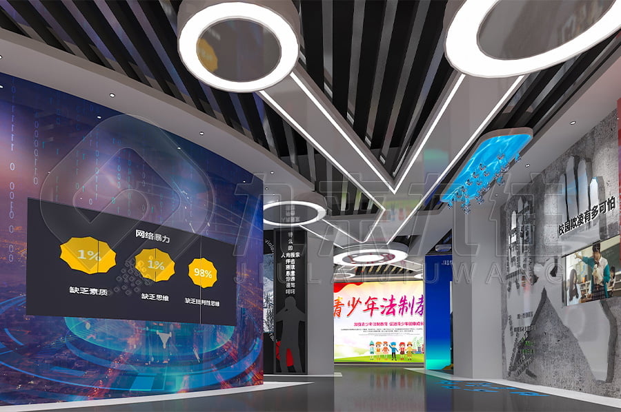 普法宣传基地，普法示范平台建设，公安局普法教育平台设计图片，展厅设计，多媒体设备，沉浸式体验