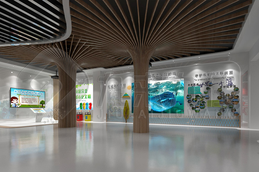 枝江市生活垃圾分类示范教育基地，垃圾分类展厅设计方案，环保展厅设计案例