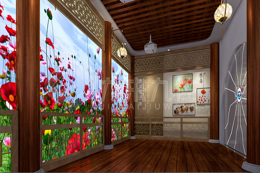 禁毒示范展馆，高科技禁毒防艾展厅，展厅设计平面图