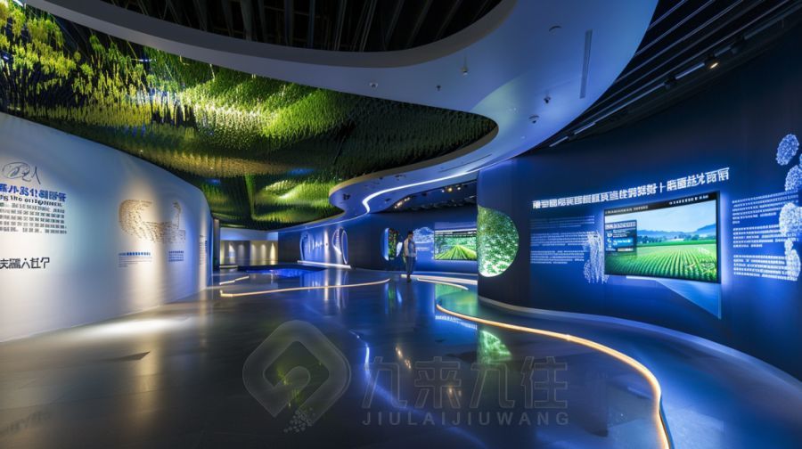 智慧农业科普馆设计,数字化种植展览方案,九来九往科技展厅施工