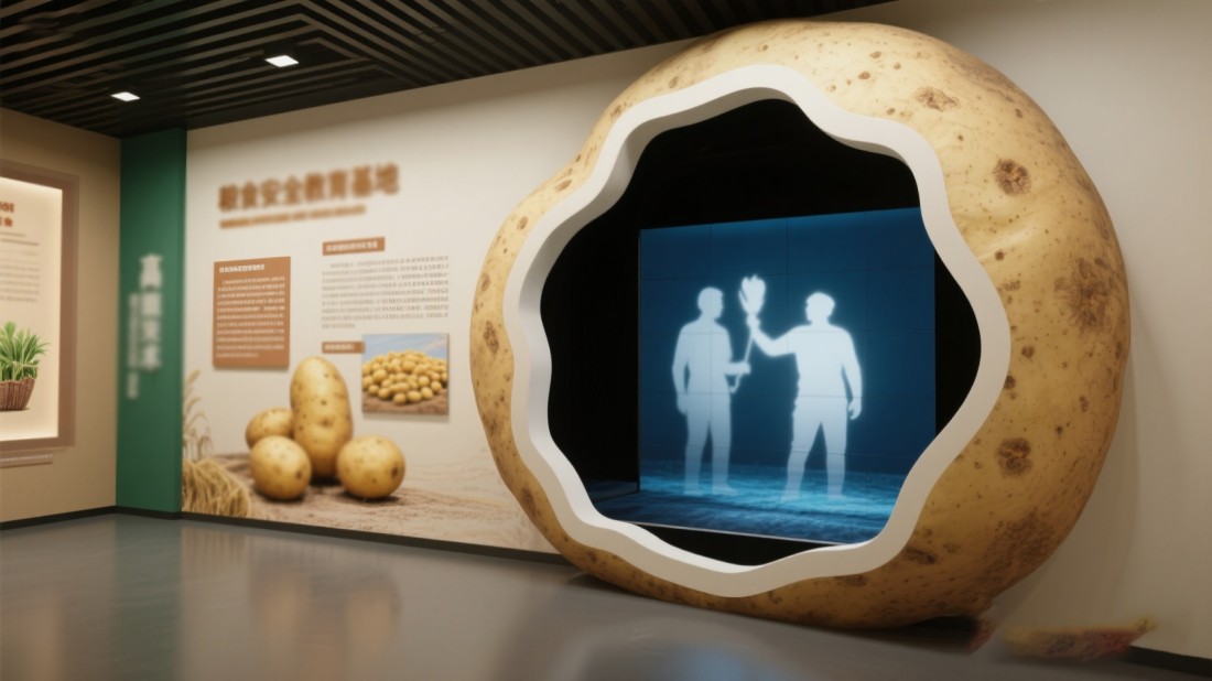 智能粮食安全教育展厅效果图