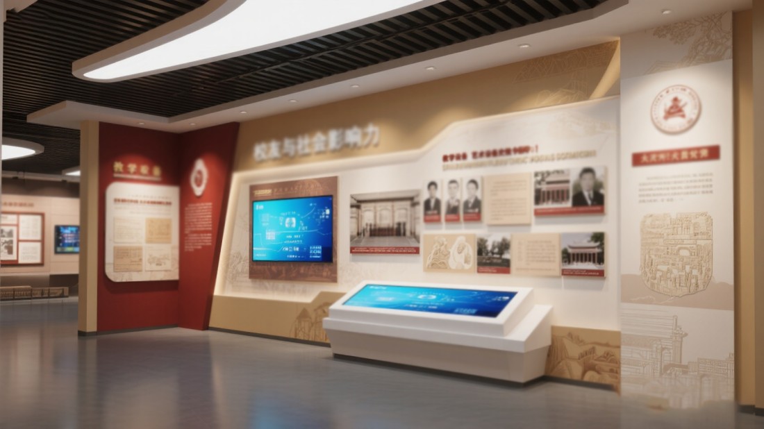 高科技校园文化长廊展示设计效果图